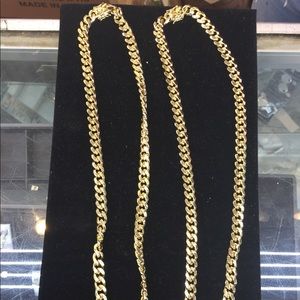 14K Gold Plated Cuban Chain Necklace 30”